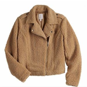 Lauren Conrad Teddy Sherpa Moto Jacket (Size S)